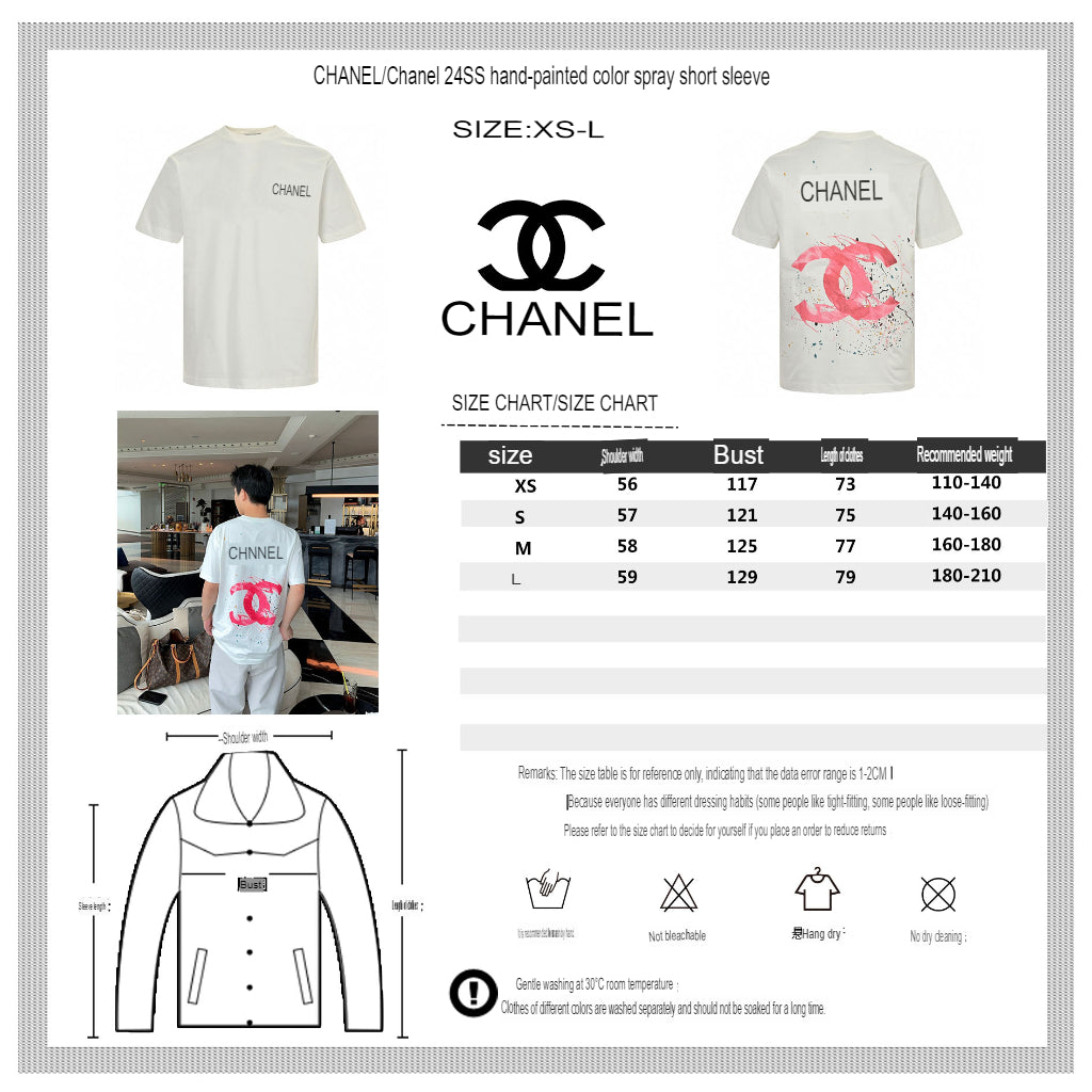 T-shirt Chanel Pink Splash Logo