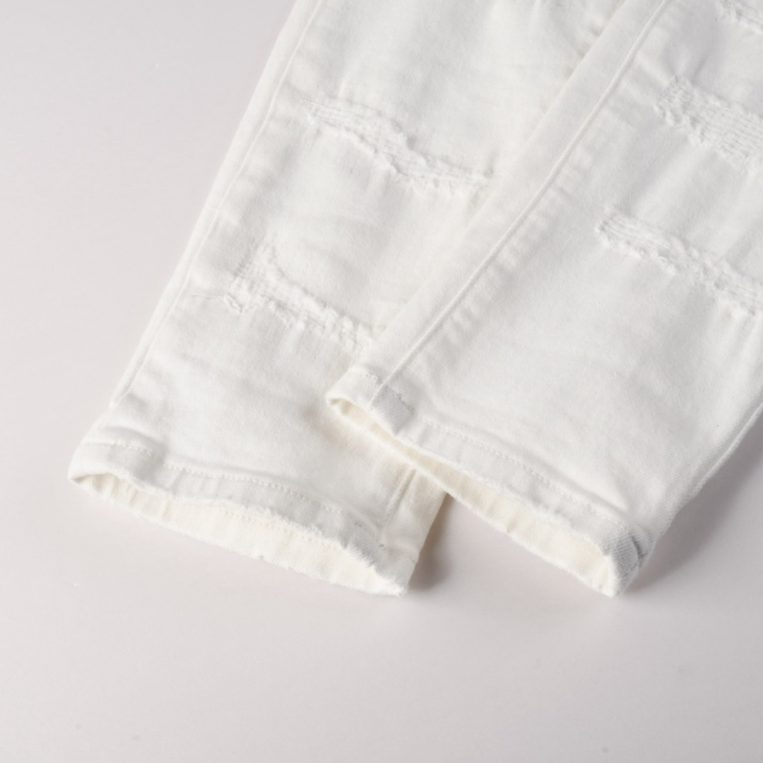 Purple White Ripped Jeans