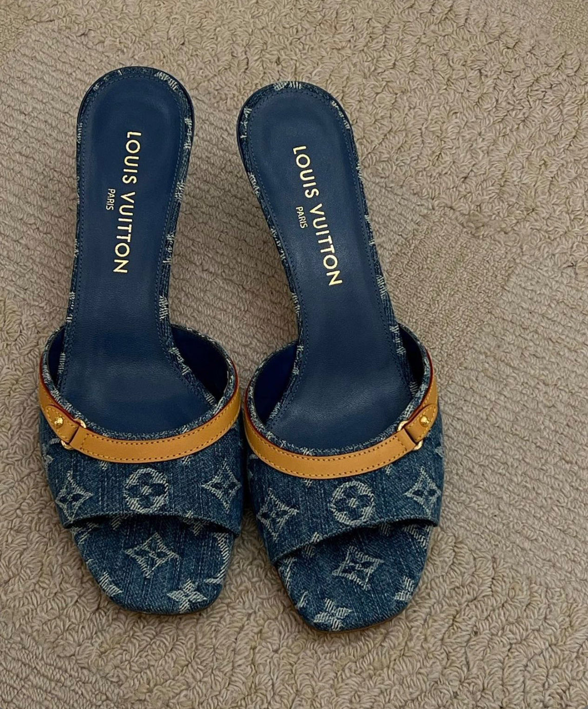 LV DARK DENIM HEELS