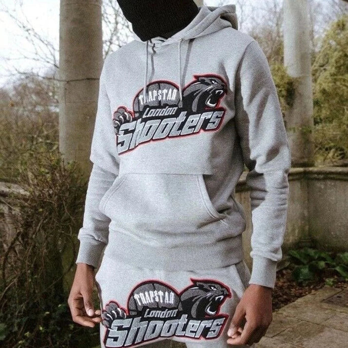 Survêtement à capuche Trapstar Shooters - Gris/Rouge