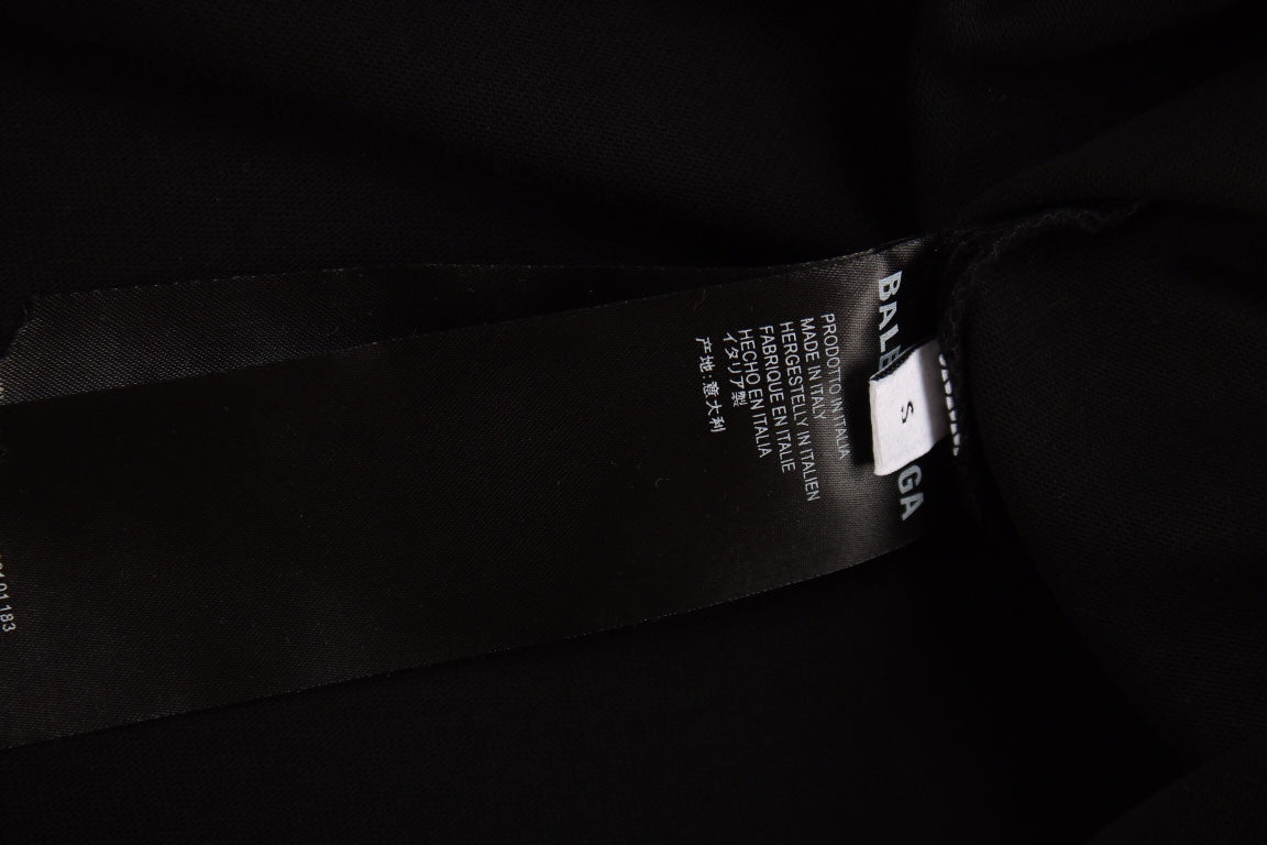 Chemise noire à manches longues avec logo Balenciaga