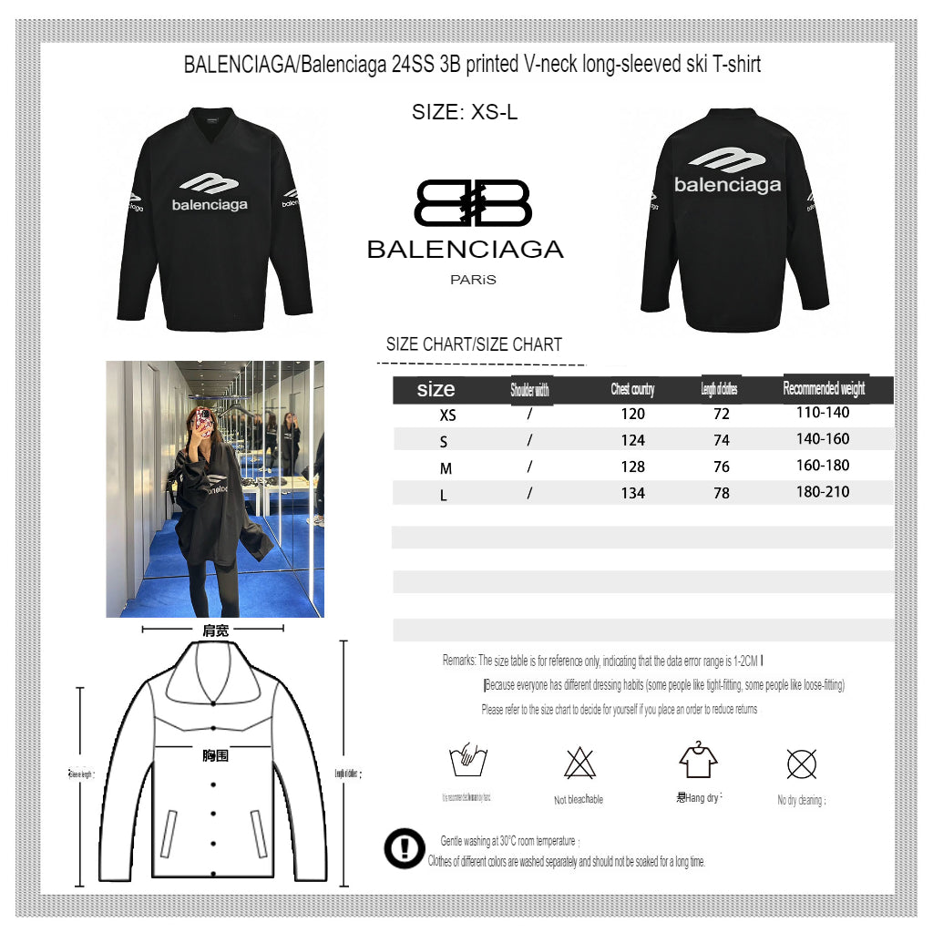 Chemise Balenciaga à manches longues avec logo - Noire