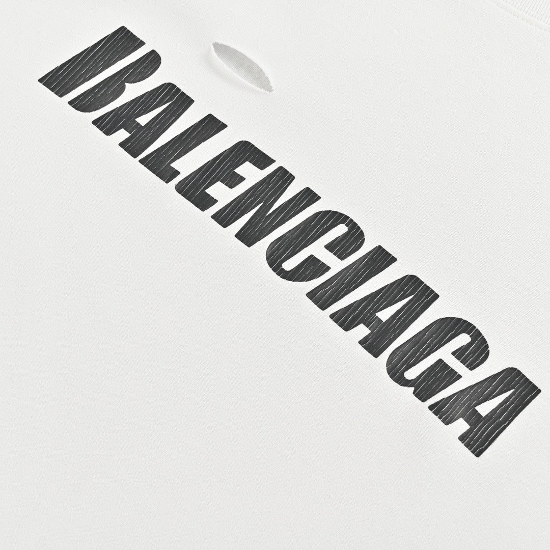 T-shirt Balenciaga à logo vieilli