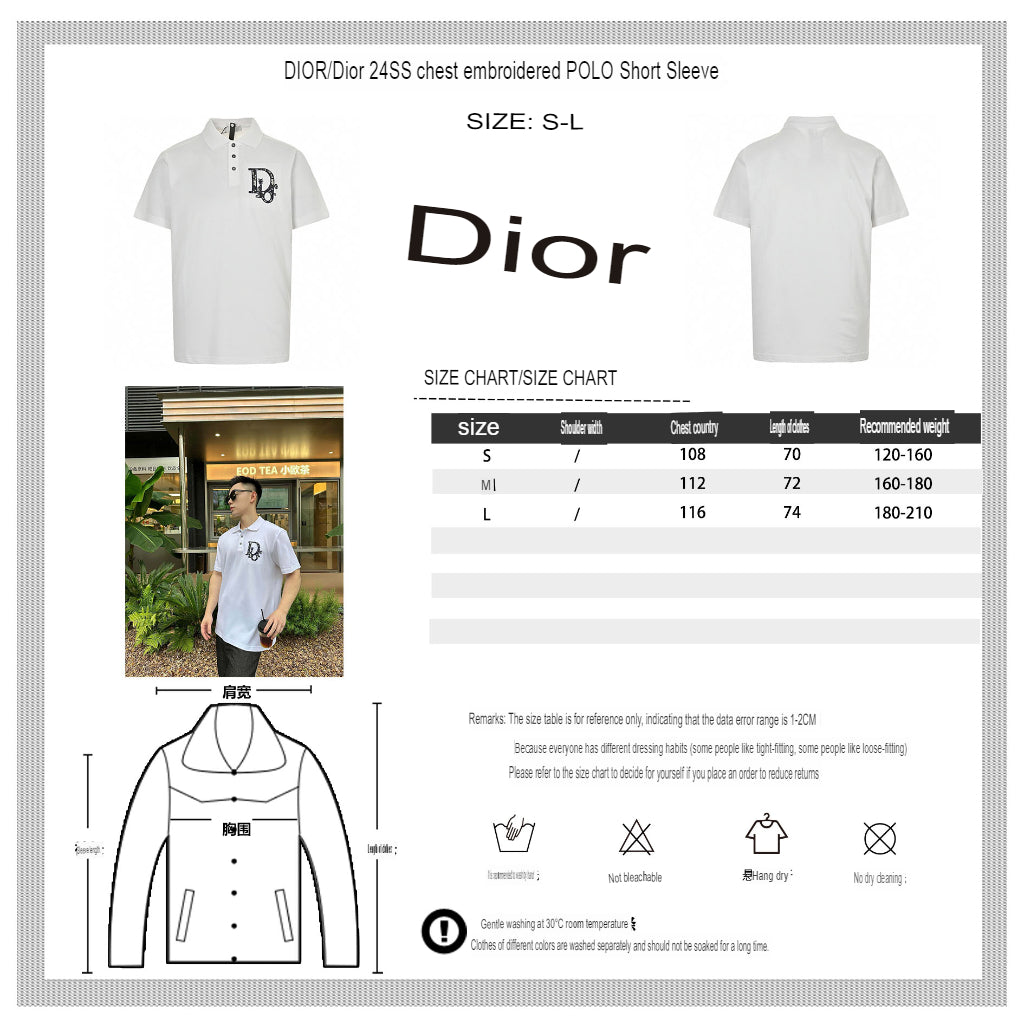 Polo blanc brodé Dior Oblique