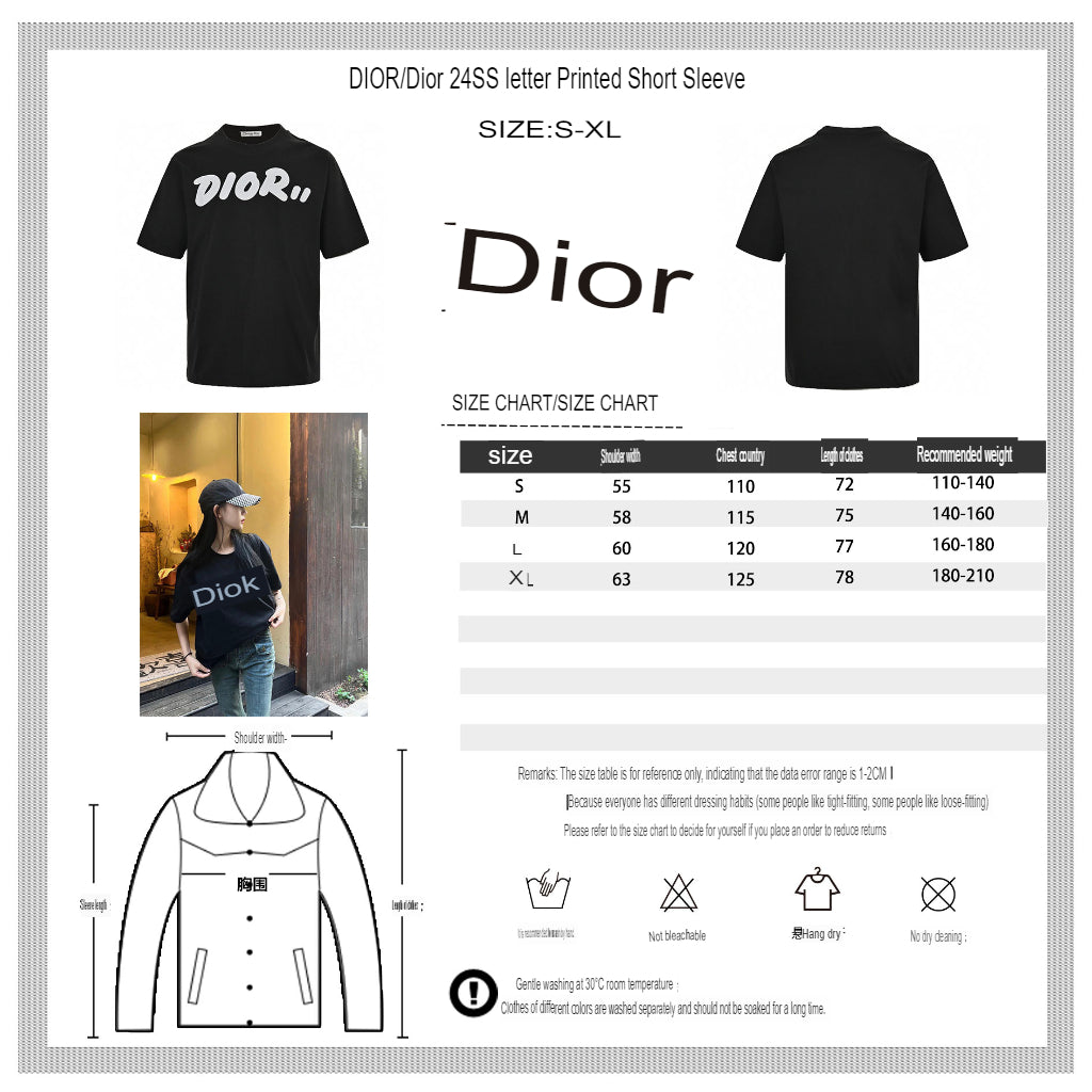 T-shirt noir oversize Dior à logo