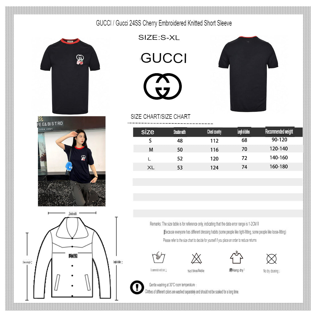 T-shirt Gucci brodé de cerises