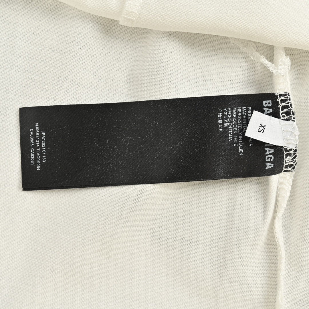 T-shirt Balenciaga à logo bleu (blanc)