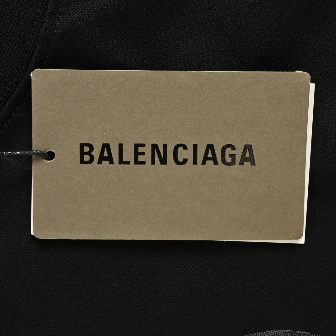 T-shirt Balenciaga à logo craquelé (noir)