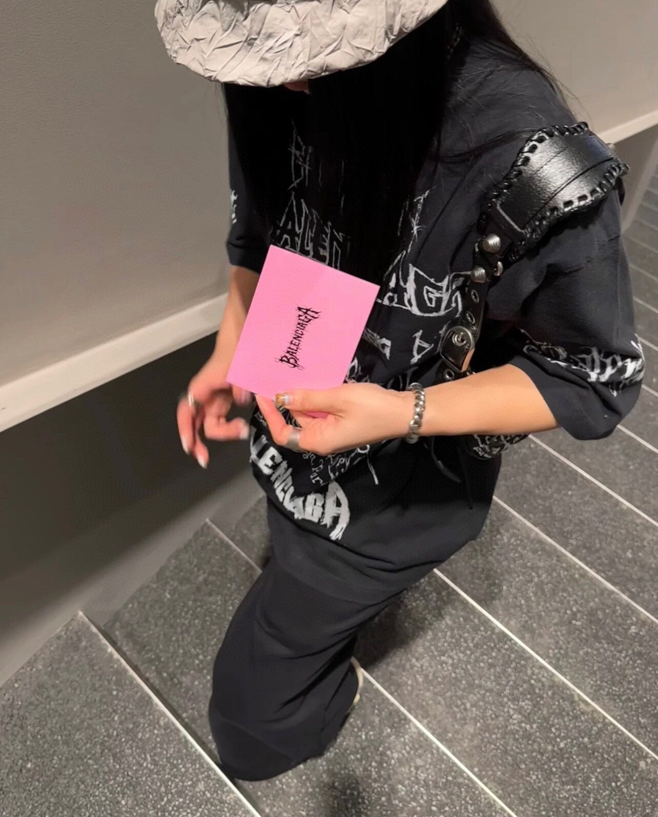 T-shirt Balenciaga multi-logos (noir)