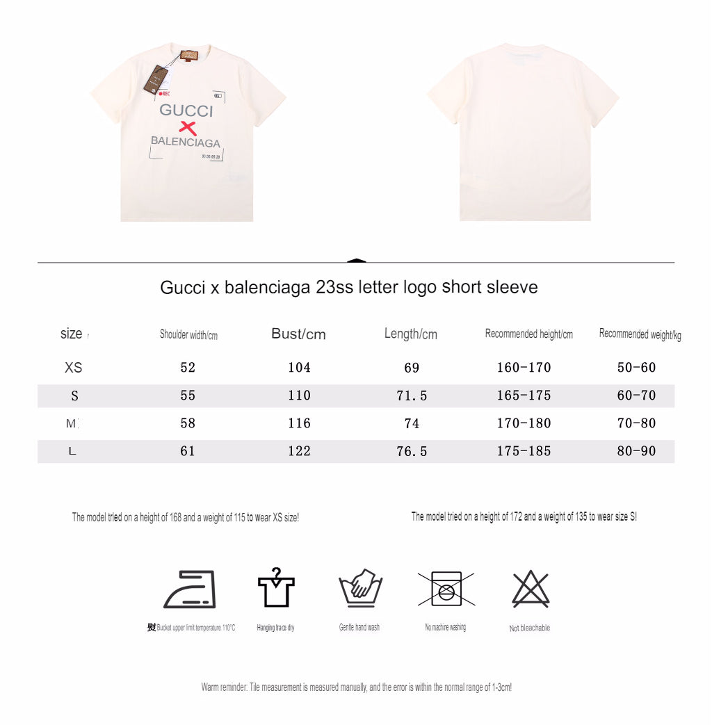 T-shirt blanc issu de la collaboration Gucci x Balenciaga