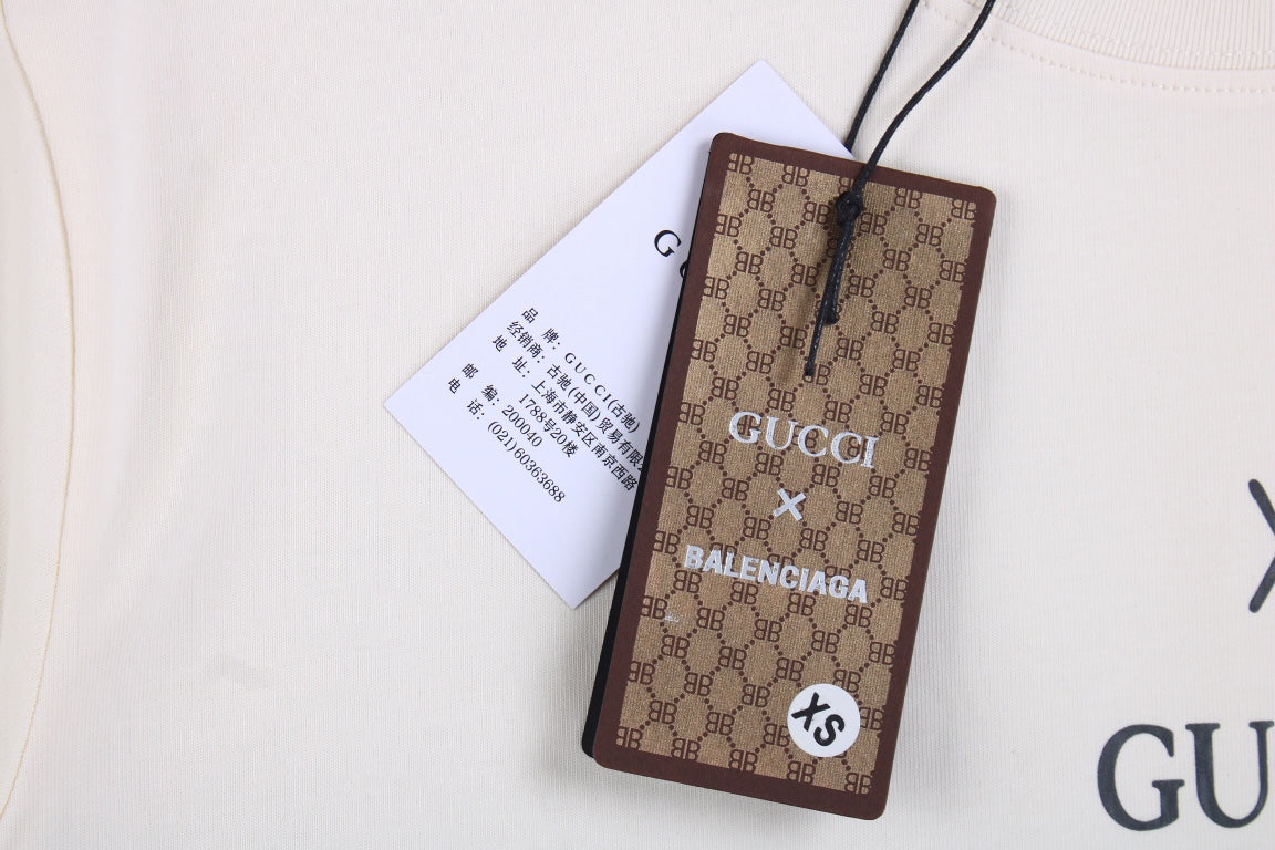 T-shirt GUCCI x BALENCIAGA DRIP LOGO CRÈME