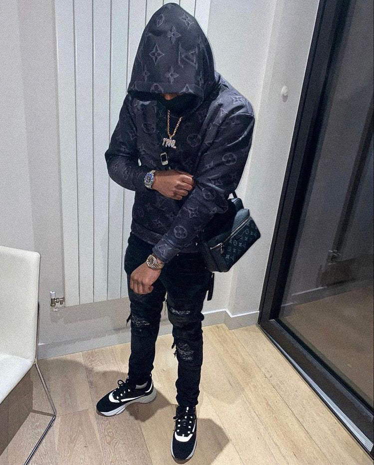 Amr Black Bandana Camo Jeans