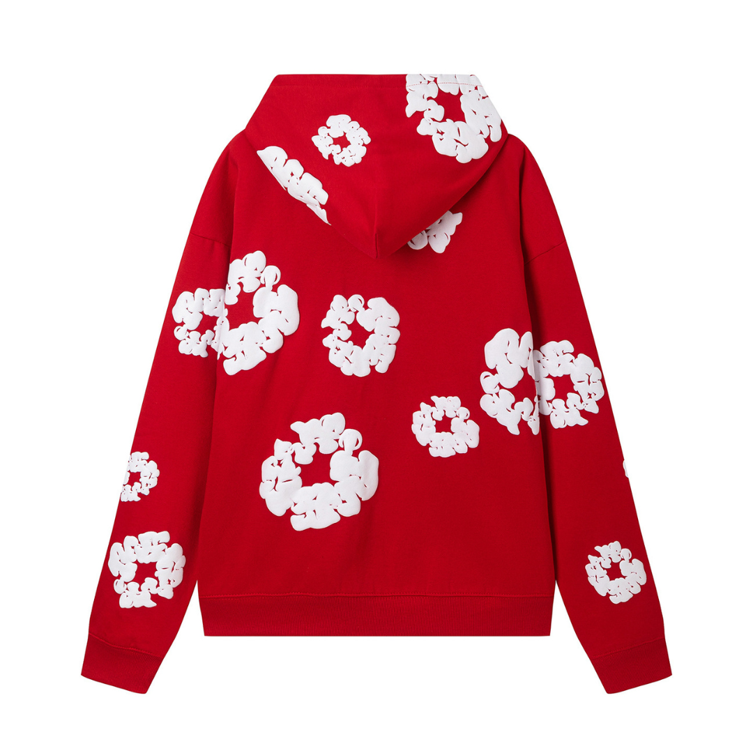 Sweat à capuche zippé en denim