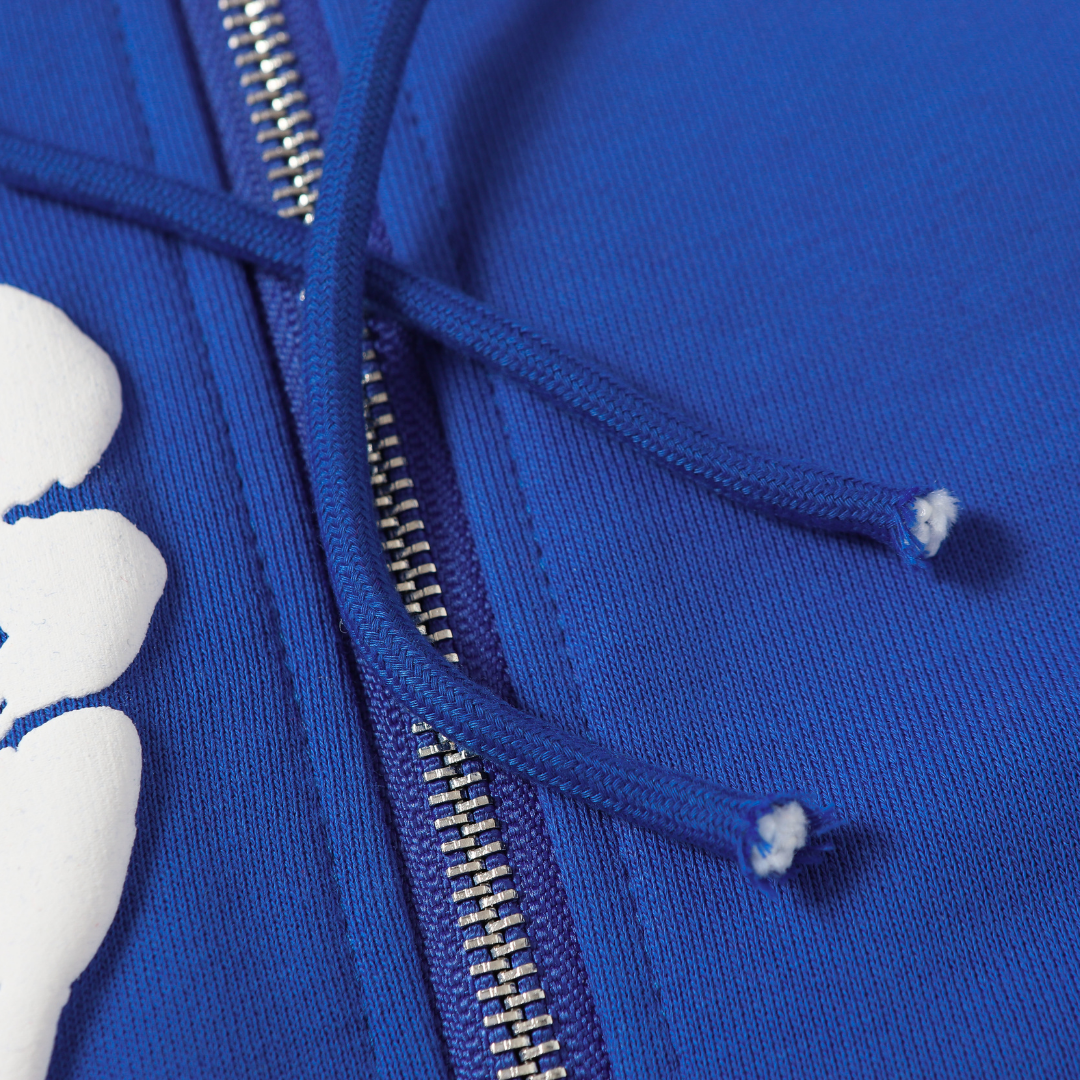 Sweat à capuche zippé en denim