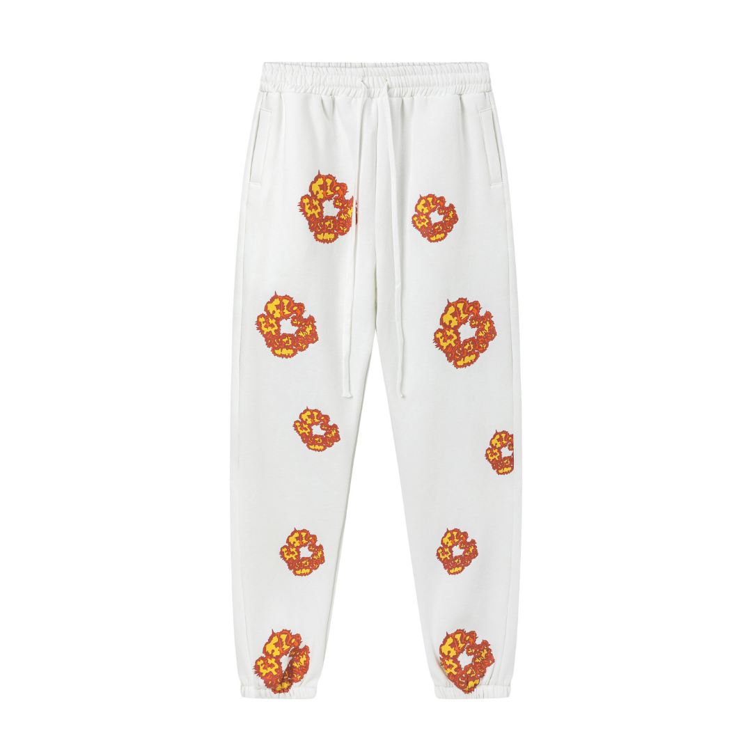 Survêtement en denim blanc et orange