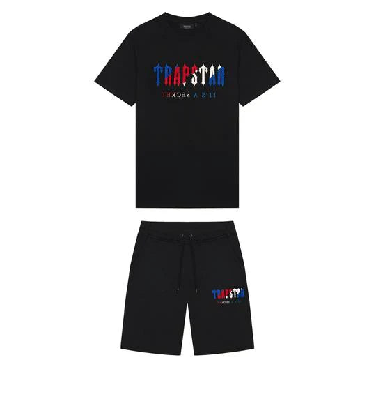 Trapstar Chenille Decoded Short Set - Black Revolution