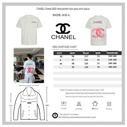 T-shirt Chanel Pink Splash Logo