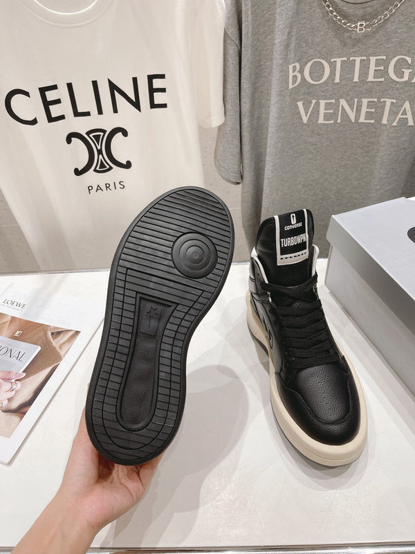 Baskets montantes Rick Owens noires et blanches