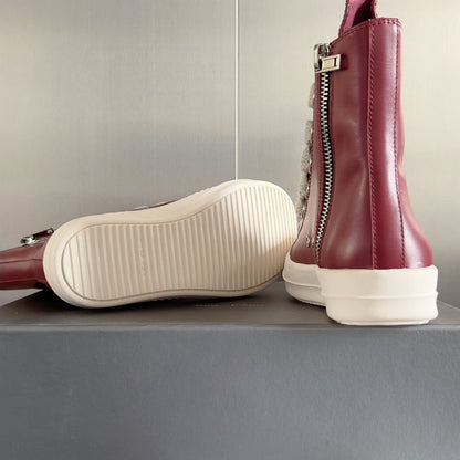 Baskets montantes rouges Rick Owens