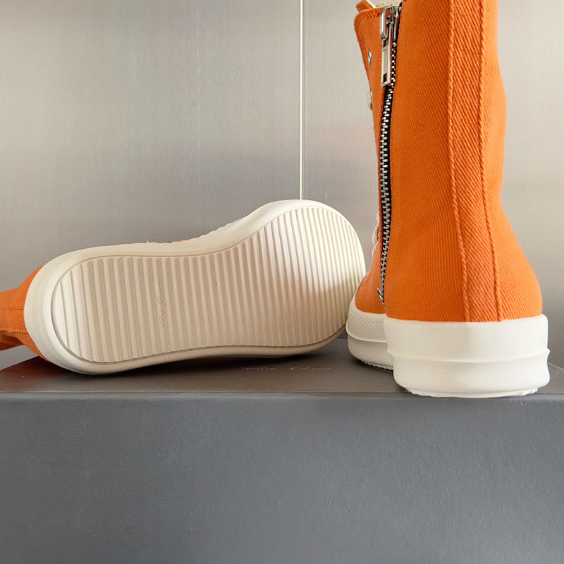 Baskets montantes orange Rick Owens