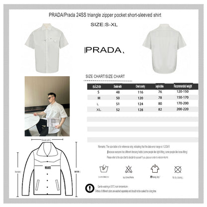 Chemise Prada à manches courtes boutonnée (blanche)