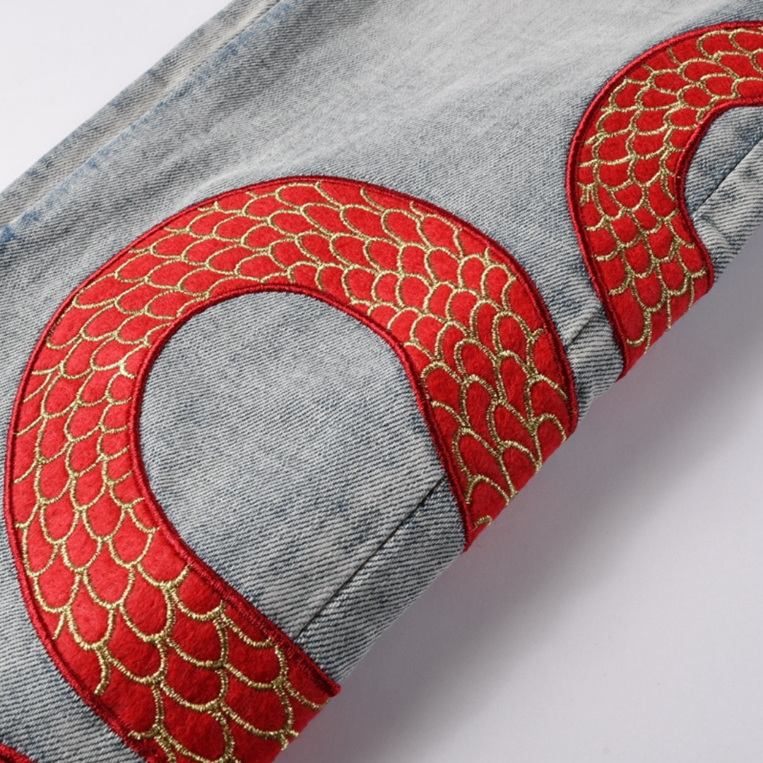 Amr Red Snake Jeans