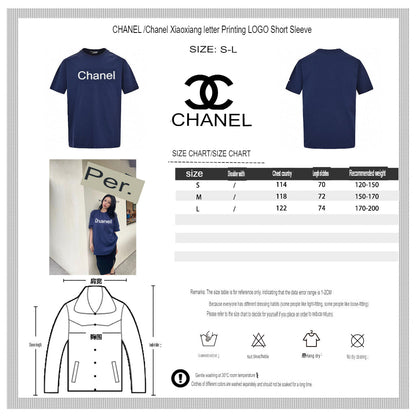 T-shirt à logo Chanel (bleu marine)