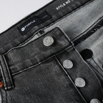 Jean gris déchiré à dégradé violet