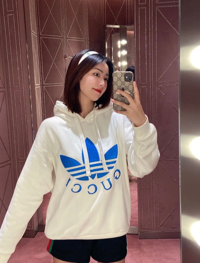 Sweat à capuche blanc Gucci x Adidas