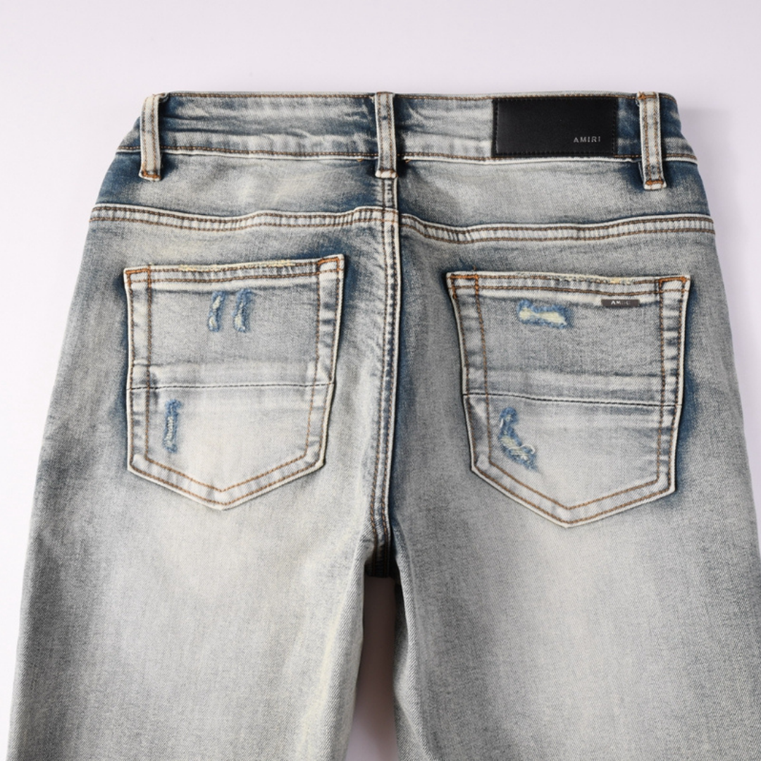 Amr Grey Distressed Jeans