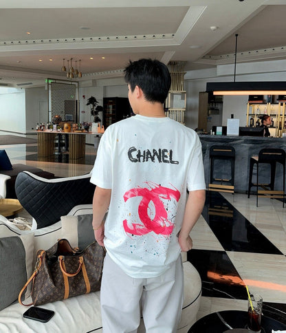 T-shirt Chanel Pink Splash Logo