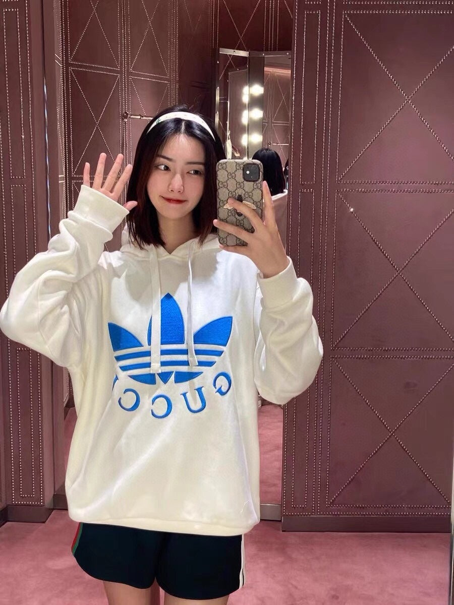 Sweat à capuche blanc Gucci x Adidas