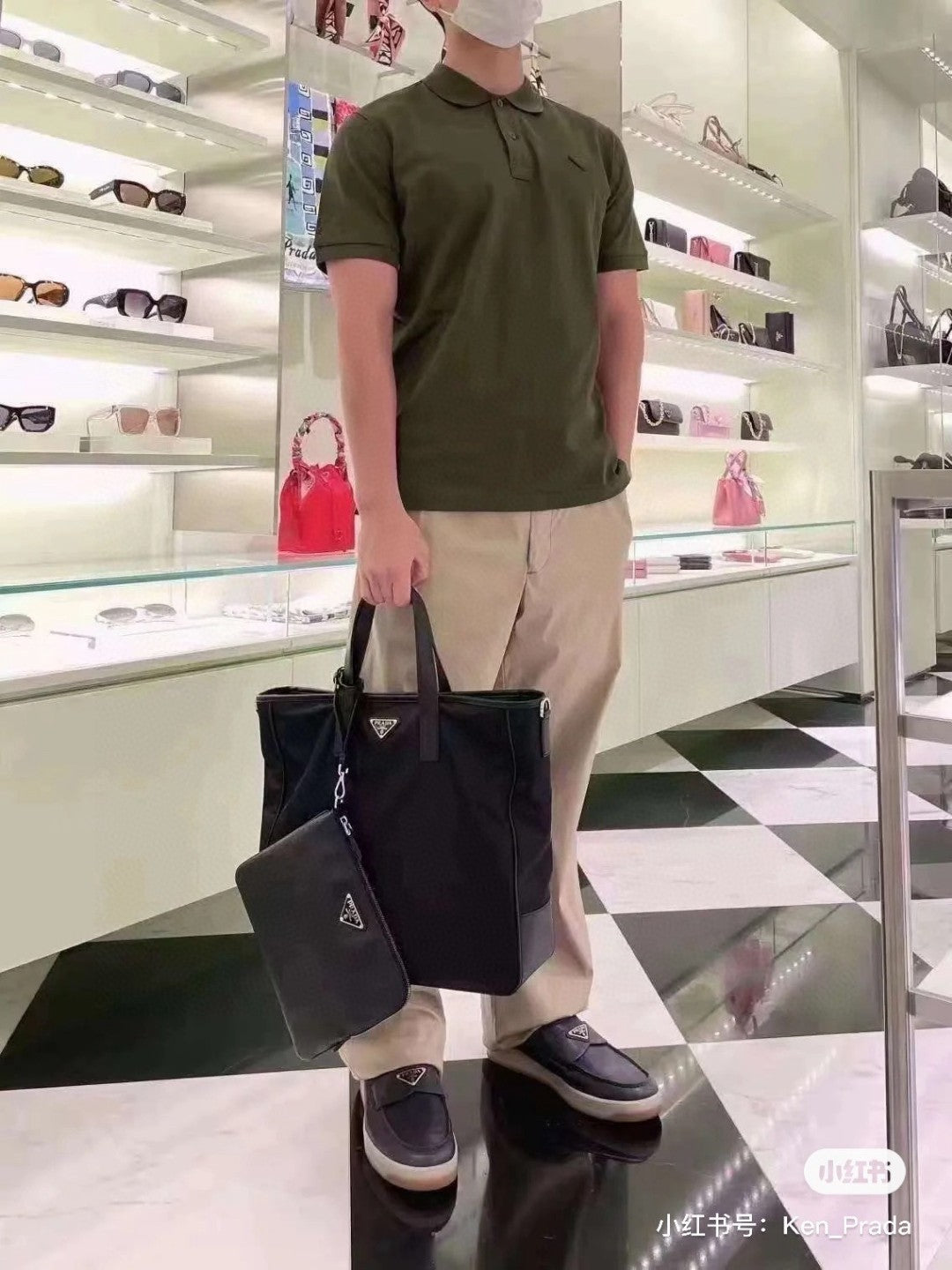 Polo Prada classique vert olive