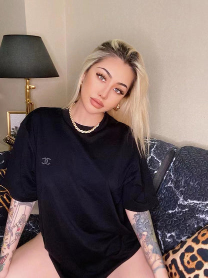 T-shirt Chanel à logo classique noir