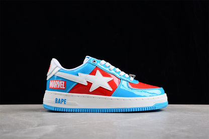 Baskets basses BAPE STA édition Captain America bleue et rouge