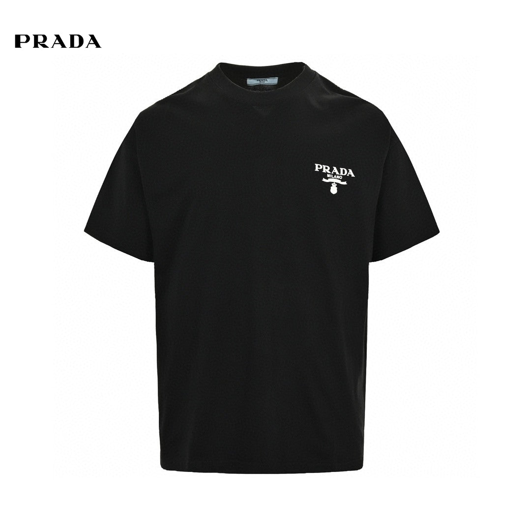 T-shirt noir à logo Prada Milano