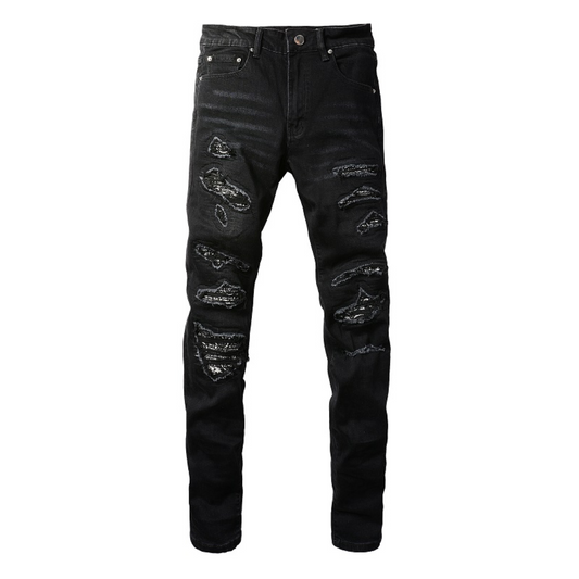 Amr Zebra Bandana Black Jeans