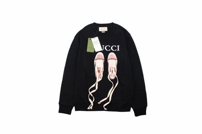 Sweat-shirt noir Gucci à imprimé ballerines