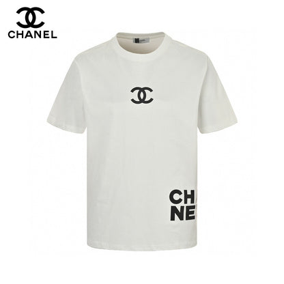 T-shirt Chanel à double logo C (blanc)