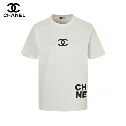 T-shirt Chanel à double logo C (blanc)