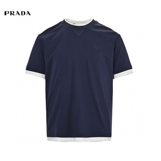 T-shirt Prada bleu marine double couche