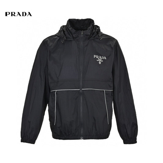 Veste légère à capuche Prada - Noire