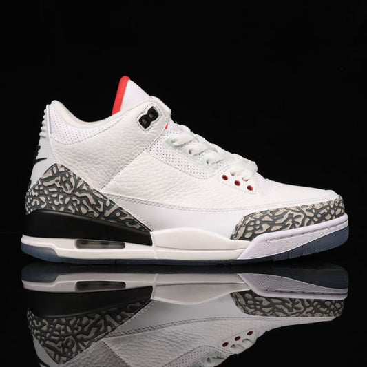 AIR JORDAN 3 RETRO FREE THROW LINE WHITE CEMENT BLANC/NOIR 