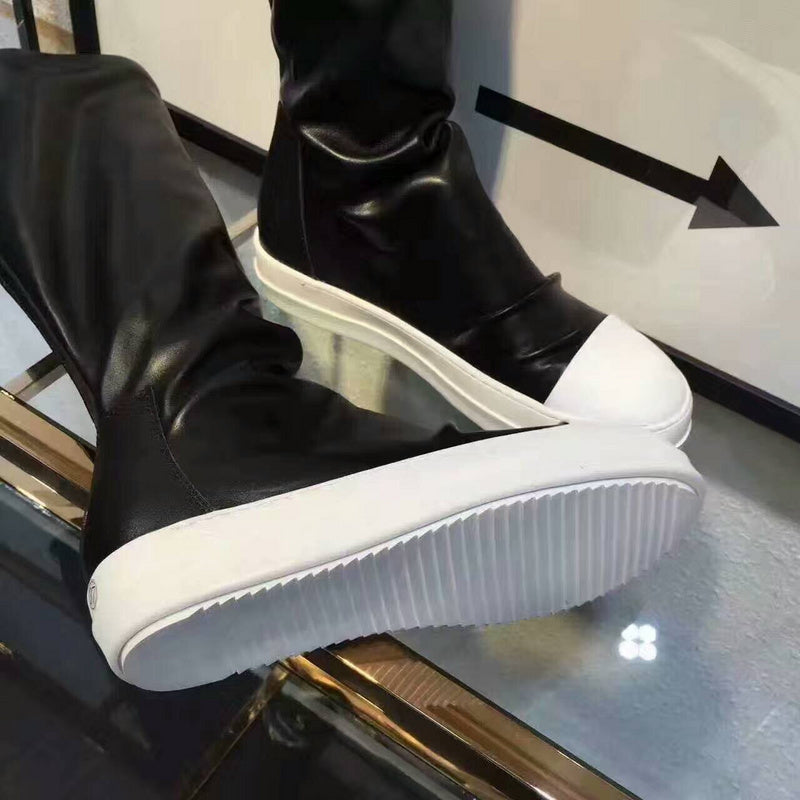 Baskets en cuir montantes