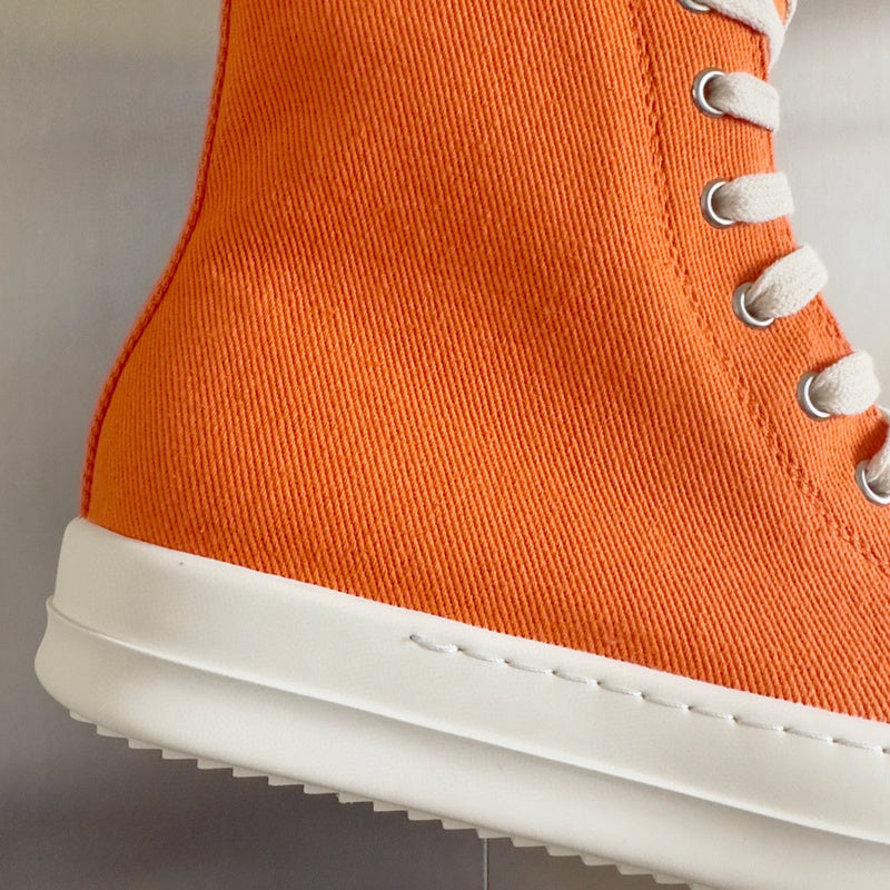 Baskets montantes orange Rick Owens