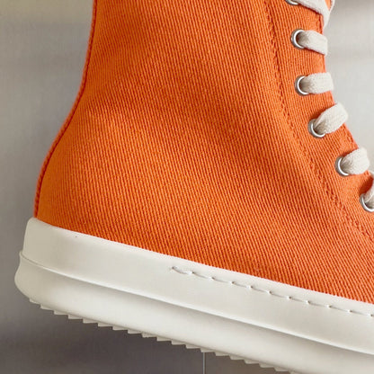 Baskets montantes orange Rick Owens