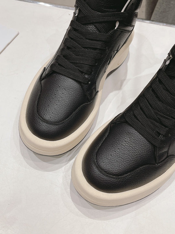 Baskets montantes Rick Owens noires et blanches
