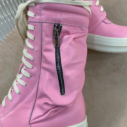 Baskets montantes Rick Owens - Rose et crème