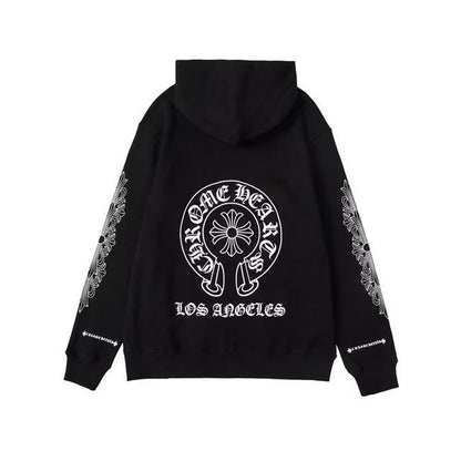 Sweat à capuche zippé asymétrique Chrome Hearts noir