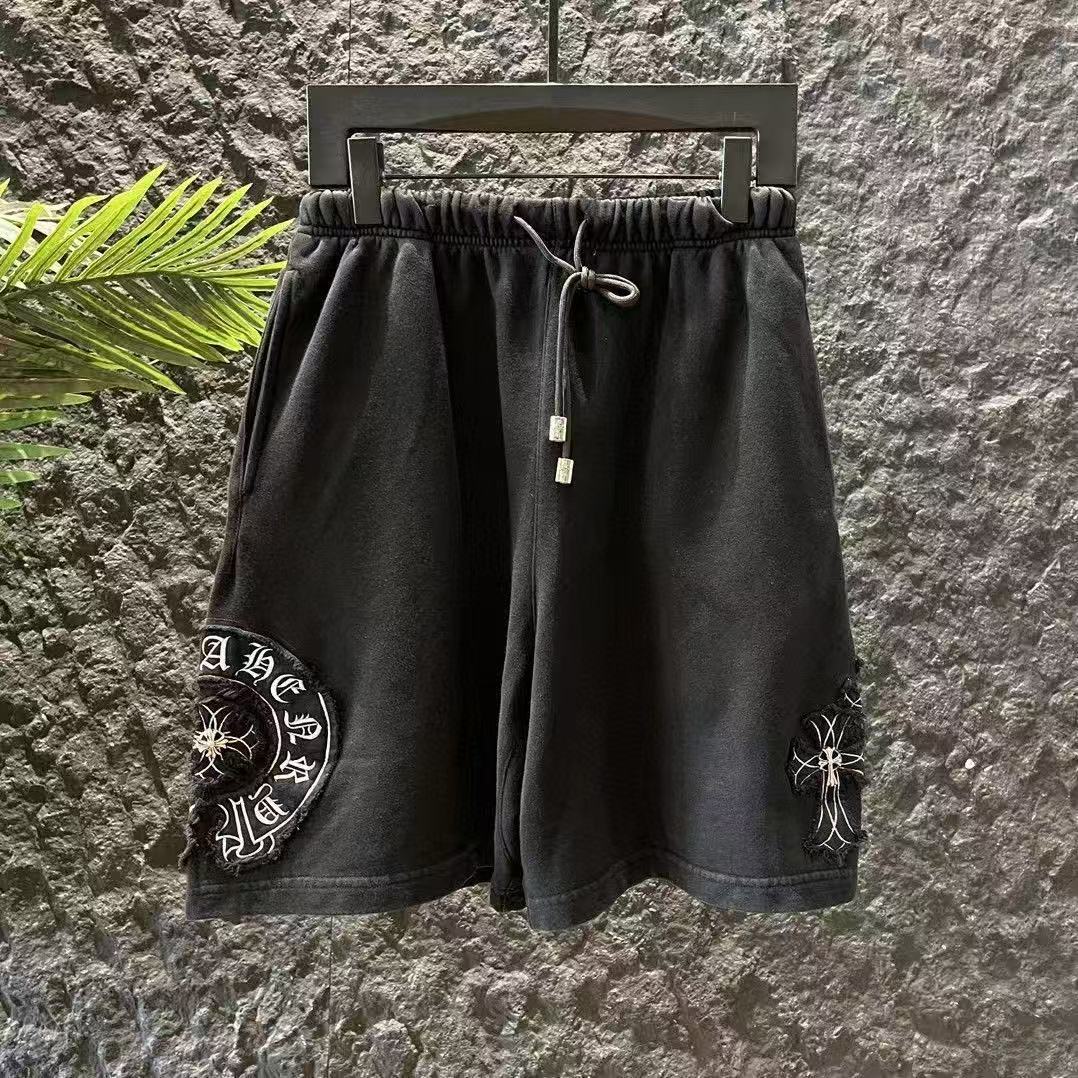 CHROME HEARTS WHITE EMBROIDERY SHORTS BLACK
